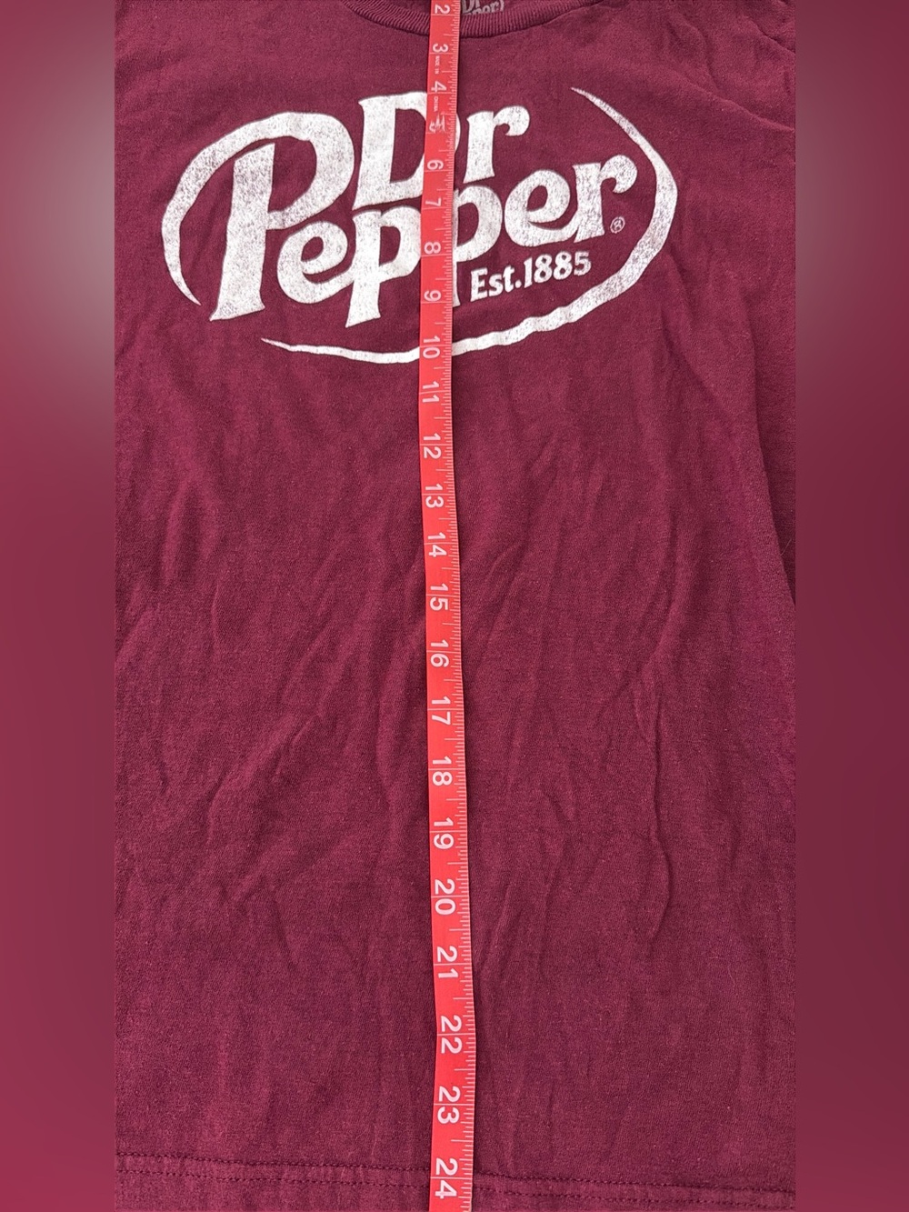 Dr Pepper Burgundy Graphic Logo Tee Size Small - Picture 4 of 6